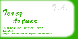 terez artner business card